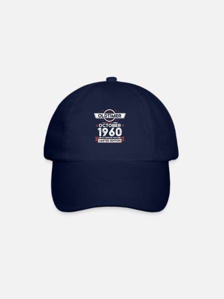 63. Geburtstag Oldtimer Oktober Jahrgang 1960 - Baseballkappe - Blau/Blau