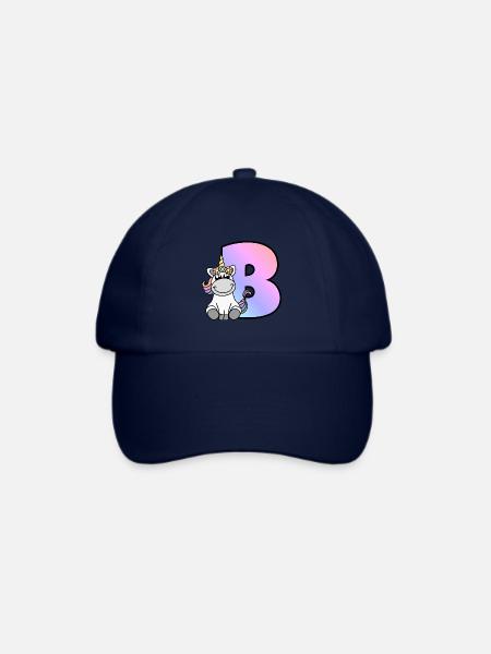 Einhorn Buchstabe B - Baseballkappe - Blau/Blau