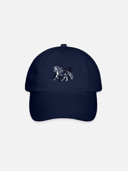 Pferd Wildpferd Quarterhorse Pony Pferde Reiterin - Baseballkappe - Blau/Blau