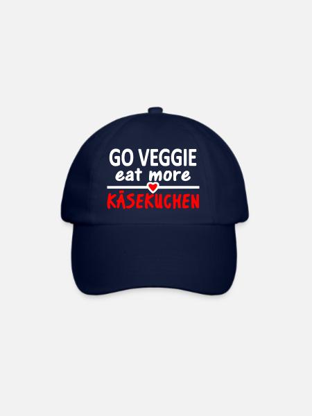 Käsekuchen Vegetarier lustiger Spruch / go Veggie - Baseballkappe - Blau/Blau