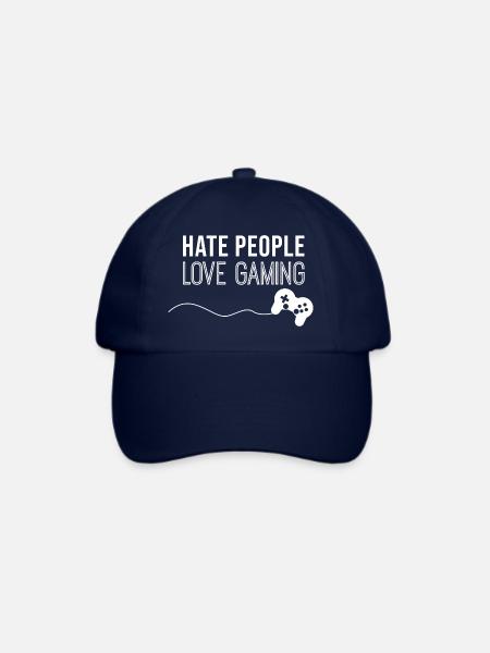 Ich hasse Menschen, liebe Gaming lustiger Spruch - Baseballkappe - Blau/Blau