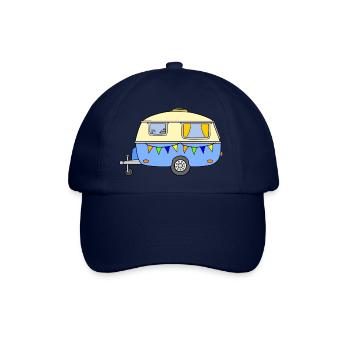 Wohnwagen Caravan Vintage Hellblau - Baseballkappe - Blau/Blau - Vorne