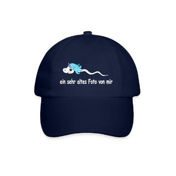 Einhorn Spermium altes Foto - Baseballkappe - Blau/Blau - Vorne