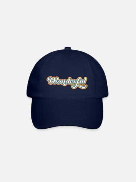 Wonderful - wundervoll: buntes 70er Jahre Design - Baseballkappe - Blau/Blau