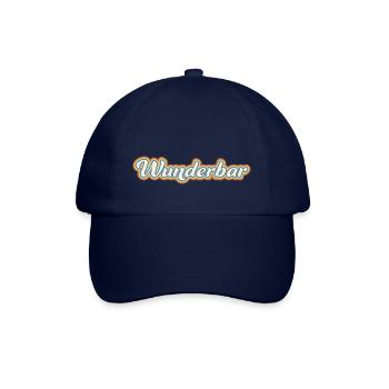 Wunderbar - Lebensmotto Bunt Glück - Baseballkappe - Blau/Blau - Vorne