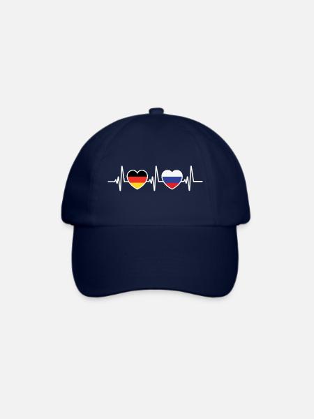 Deutschland Russland Russisch Flaggen Flagge - Baseballkappe - Blau/Blau