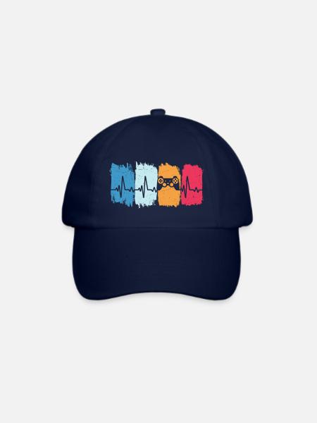 konsole retro herzschlag zocker gamer - Baseballkappe - Blau/Blau