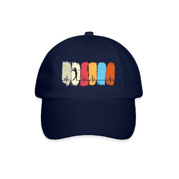 Golf Golfen Retro Herzchlag Golfer - Baseballkappe - Blau/Blau - Vorne