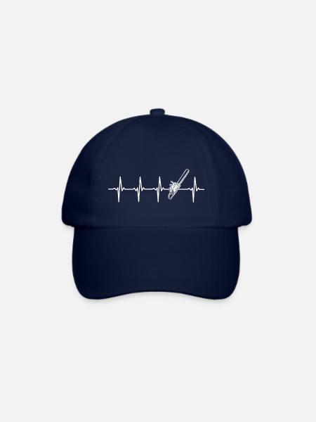 Holzfäller Herzschlag Kettensäge - Baseballkappe - Blau/Blau
