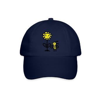 Biene Blume - Baseballkappe - Blau/Blau - Vorne