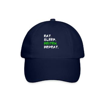 Eat Sleep Reiten Repeat Shirt - Baseballkappe - Blau/Blau - Vorne