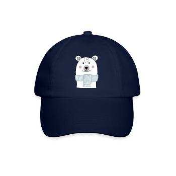 Eisbär mit hellblauem Schal - Baseballkappe - Blau/Blau - Vorne