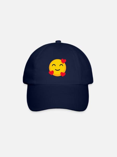 Glückliche Liebe Emoji - Baseballkappe - Blau/Blau
