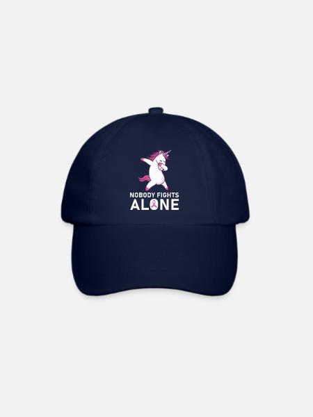 Niemand kämpft allein mit Brustkrebsbewusstsein - Baseballkappe - Blau/Blau