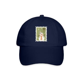 Briefmarke Schneemann - Baseballkappe - Blau/Blau - Vorne