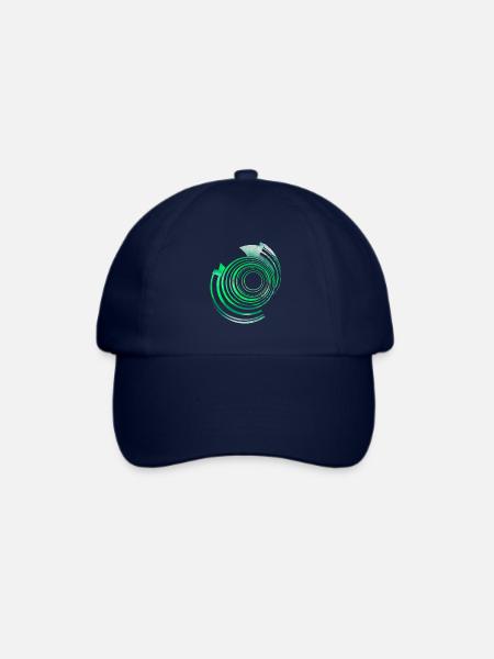 Spiral Escape grün Fraktale Kunst Mandelbrot - Baseballkappe - Blau/Blau