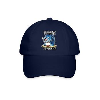 Lustiges Karpfenangeln Kaffeehemd-Angler-Geschenk - Baseballkappe - Blau/Blau - Vorne