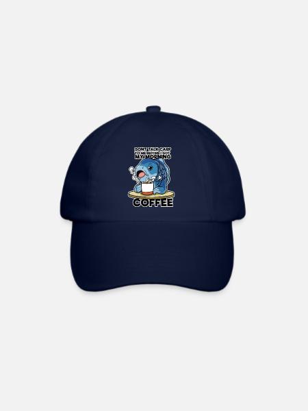 Lustiges Karpfenangeln Kaffeehemd-Angler-Geschenk - Baseballkappe - Blau/Blau