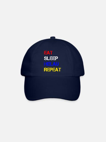 Eat Sleep Helau Repeat | Fastnacht Mainz Feiern - Baseballkappe - Blau/Blau