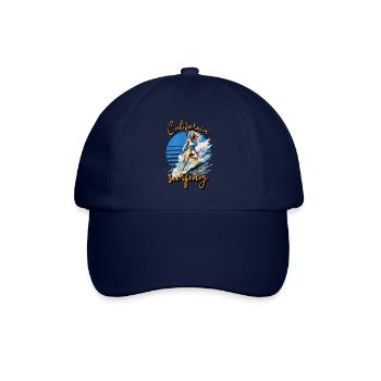 Kalifornisches Surfen Surfer Mädchen Vintage Sonnenuntergang - Baseballkappe - Blau/Blau - Vorne