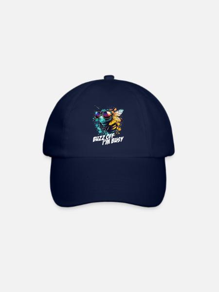 Hummel mit Sonnenbrille Buzz Off I'm Busy - Baseballkappe - Blau/Blau