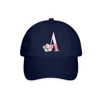 Buchstabe A mit Blumen - Baseballkappe - Blau/Blau - Vorne