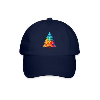 Vielseitiger Zauber: Bunter Polygon-Tannenbaum - Baseballkappe - Blau/Blau - Vorne
