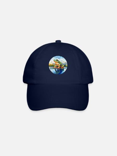 Polygoner Frosch im Teich - Baseballkappe - Blau/Blau