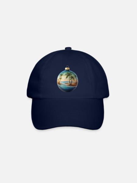 Weihnachtskugel mit Strand - Baseballkappe - Blau/Blau