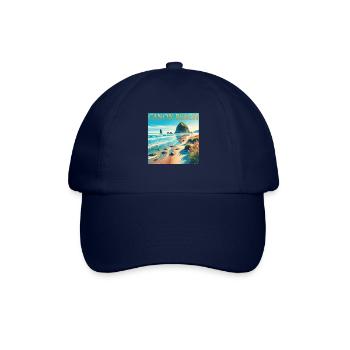Cannon Beach Oregon Strandurlaub Design - Baseballkappe - Blau/Blau - Vorne