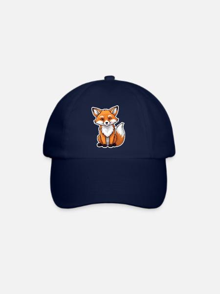 Fuchs Illustration - Baseballkappe - Blau/Blau