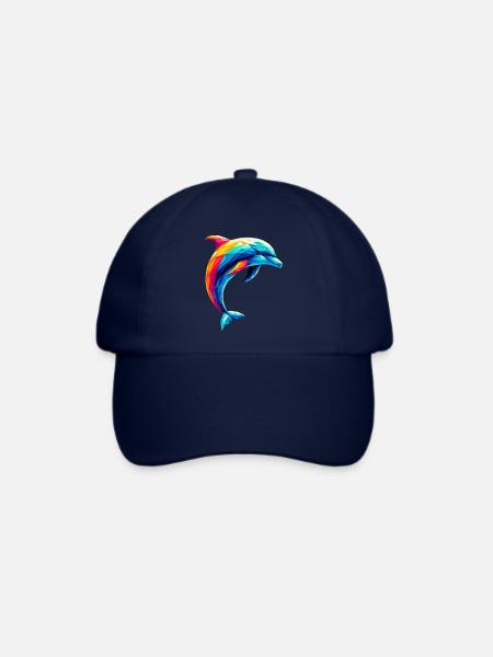 Ein bunter Delfin im Polygon-Stil - Baseballkappe - Blau/Blau