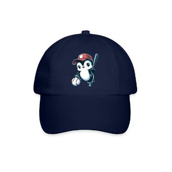 Pinguin Baseballspieler Sport Action - Baseballkappe - Blau/Blau - Vorne