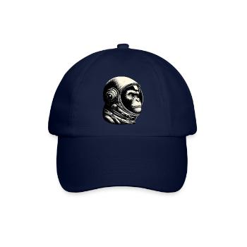 Schimpanse Astronaut Nachdenklich Kosmos - Baseballkappe - Blau/Blau - Vorne