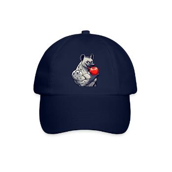 Hyäne genießt Apfel nach Fitness - Baseballkappe - Blau/Blau - Vorne