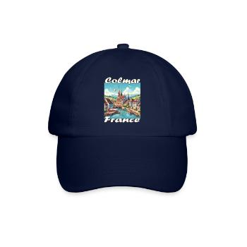 Colmar Altstadt Hafen und Kanal im Kolonialstil - Baseballkappe - Blau/Blau - Vorne