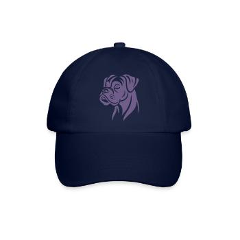Hund Boxer Kopf Silhouette Minimalistisch - Baseballkappe - Blau/Blau - Vorne