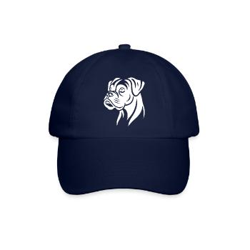 Hund Boxer Kopf Silhouette Minimalistisch - Baseballkappe - Blau/Blau - Vorne