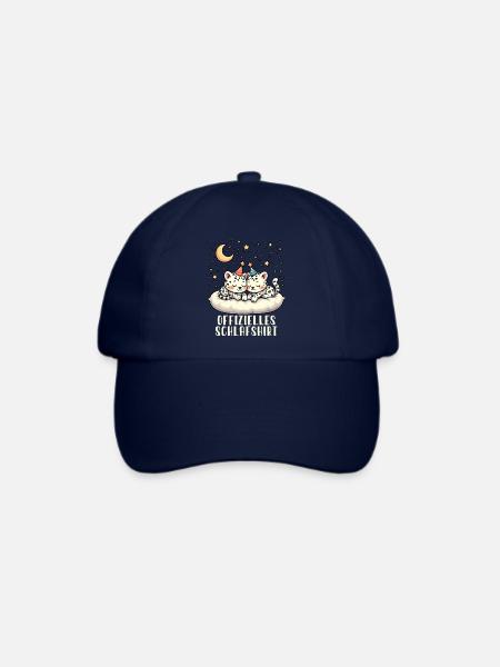 Offizielles Schlafshirt - Süßer Schneeleopard - Baseballkappe - Blau/Blau