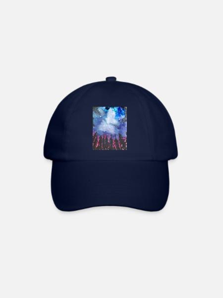 Wald bei Nacht - Baseballkappe - Blau/Blau