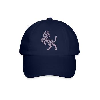 Zebra Silhouette Kunststück Minimal Design - Baseballkappe - Blau/Blau - Vorne