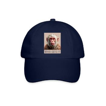 Affe – Who Gets It? | Witziges Design - Baseballkappe - Blau/Blau - Vorne