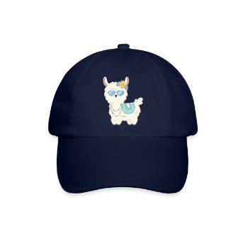 Sommerliches Alpaka - Zeit für den Sommer - Baseballkappe - Blau/Blau - Vorne