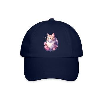 Angora Katze Portrait - Baseballkappe - Blau/Blau - Vorne