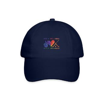 Peace Love Hockey - Baseballkappe - Blau/Blau - Vorne