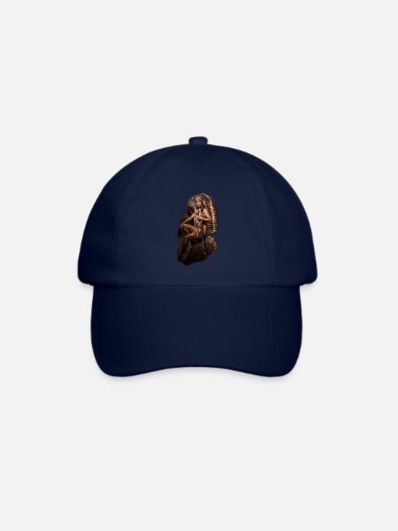 Indianer Frau Ureinwohner Illustration Geschenk - Baseballkappe - Blau/Blau