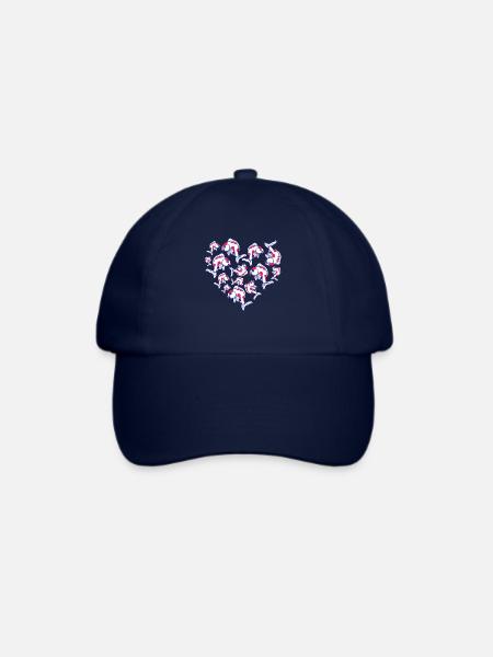 Herz Koi - Baseballkappe - Blau/Blau