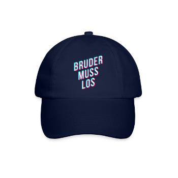 Bruder muss los - lustiger streamer spruch - Baseballkappe - Blau/Blau - Vorne