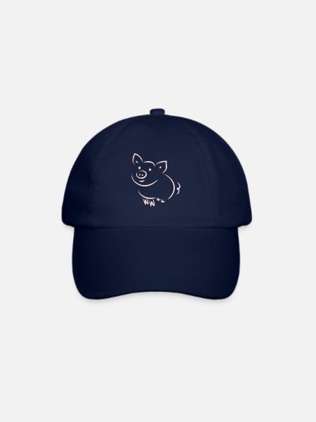 Glücks Schwein, Rosa Glücksschweinchen - Baseballkappe - Blau/Blau