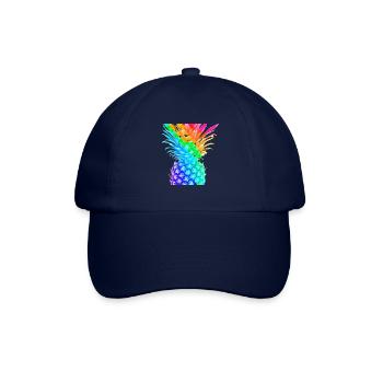 Bunte Ananas Regenbogen cool Geschenkidee - Baseballkappe - Blau/Blau - Vorne